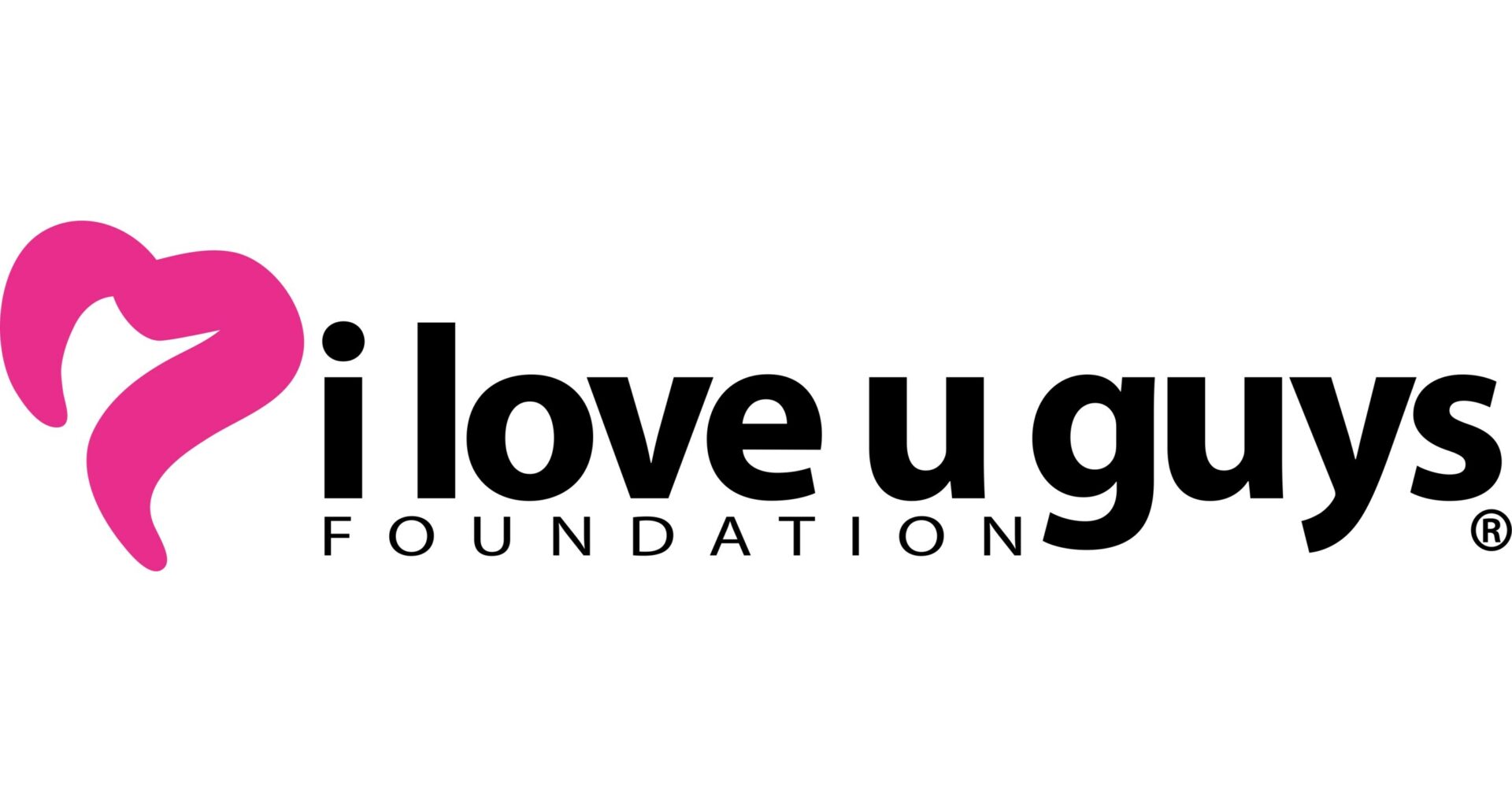 Logo for 'i love u g' foundation in black and white.